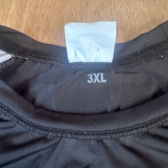 Elite Sports Technical Fightwear Rash Guard 3XL Black White Long Sleeve Stretch - Picture 5 of 7